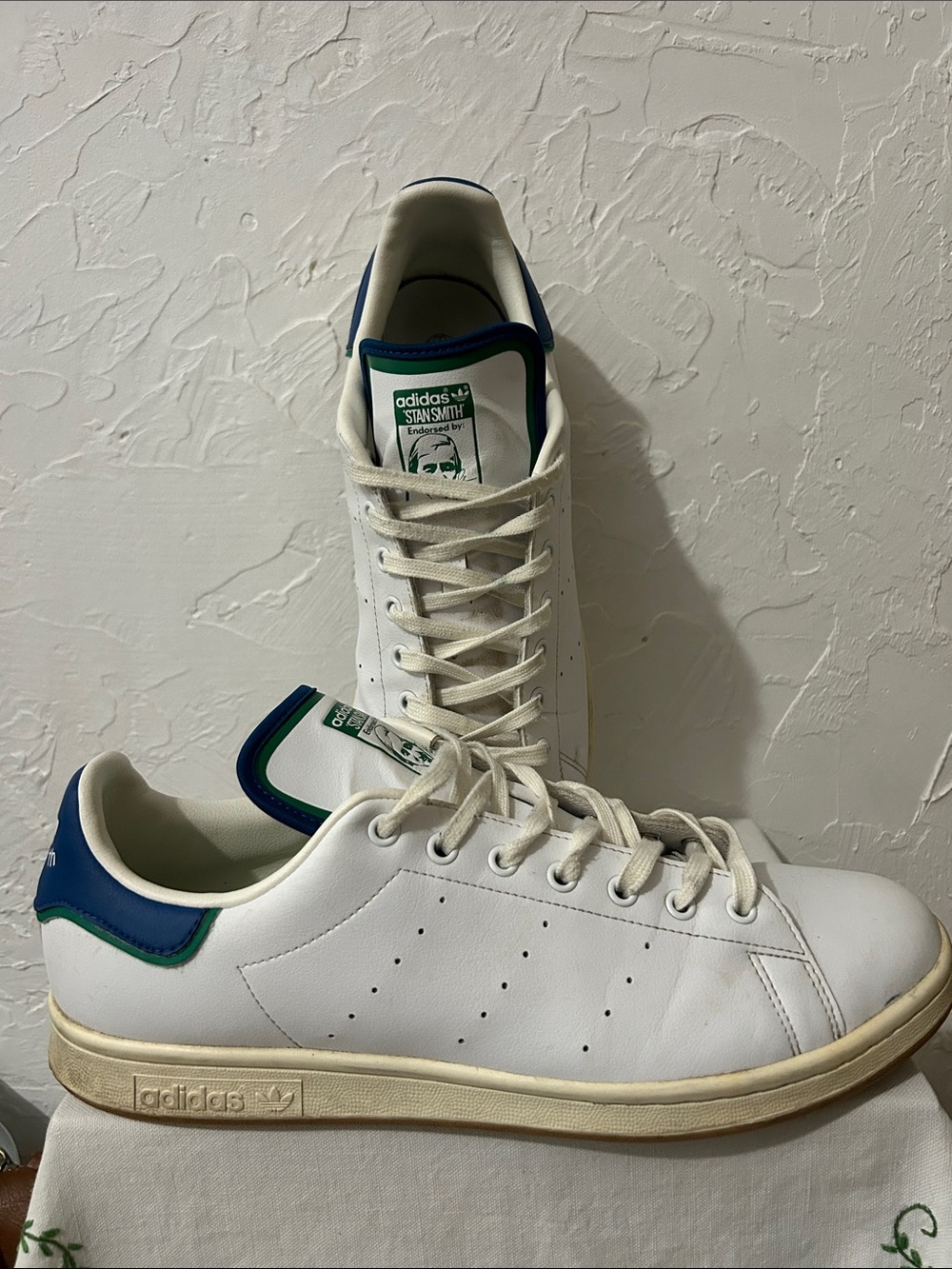 Classic adidas Originals Stan Smith White Blue Vintage (Style Code: GX4449).